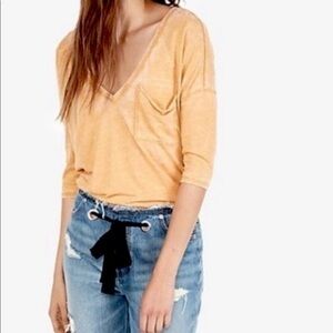 2/$25 Express Mustard Yellow Burnout Western Hippie Boho Bohemian Slouchy Shirt